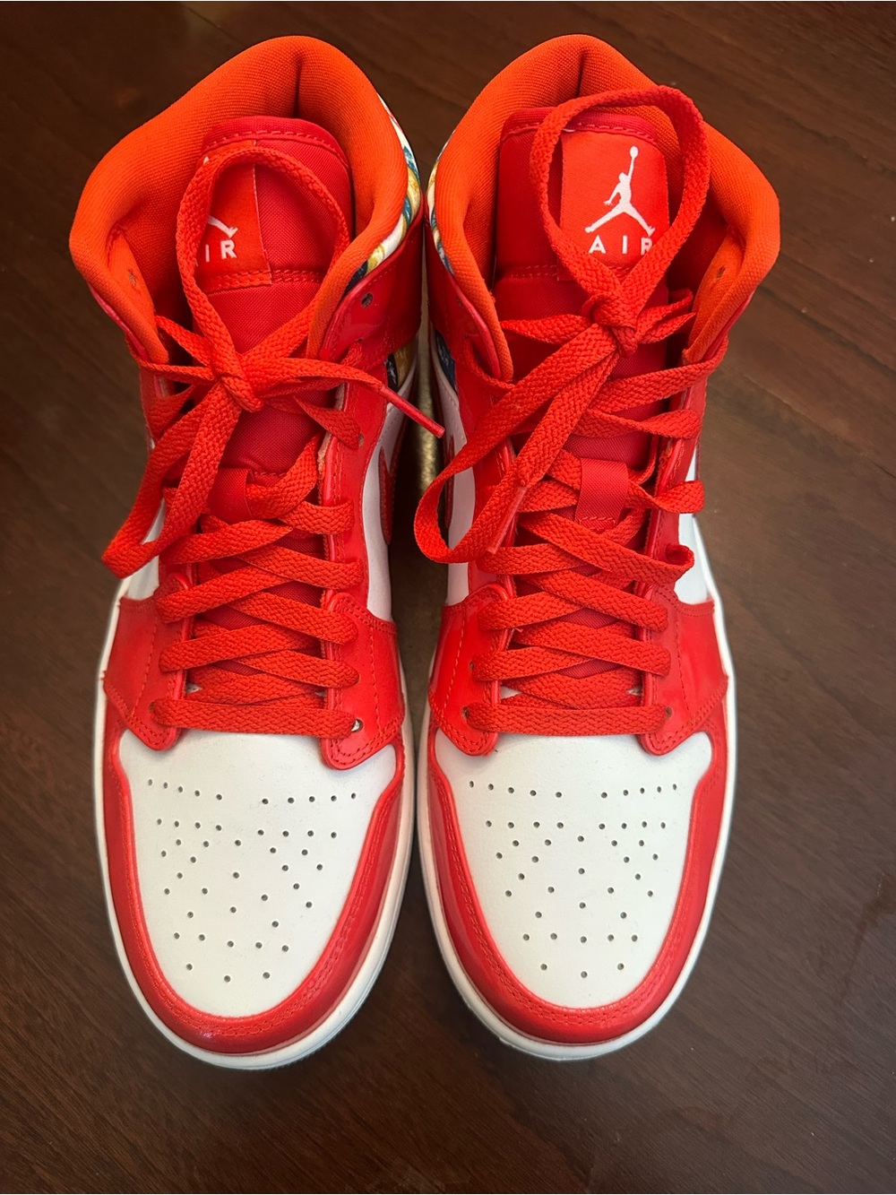 Nike Air Jordan 1 High Top Sneakers in Red and White